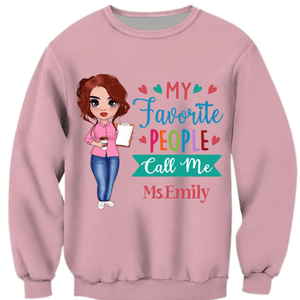 Camiseta personalizada para maestra: Mis personas favoritas me llaman Sra. Maestra