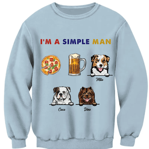 Camiseta personalizada para amantes de los perros: soy un hombre sencillo