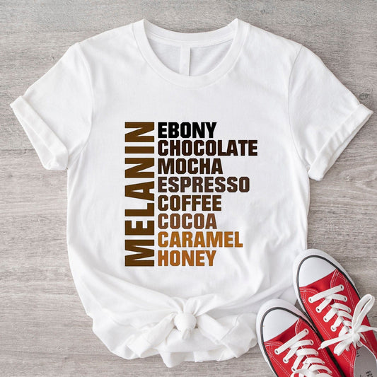 Camisas afroamericanas con melanina, camisa color ébano, chocolate, moca, café espresso, cacao, caramelo y miel