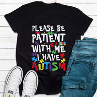 Please Be Patient With Me, Puzzle Piece Bear, Funny Autism Awareness T Shirt