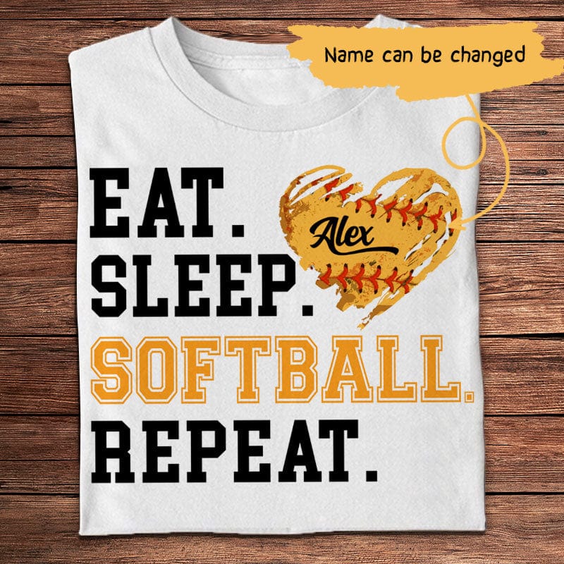 Personalized Ball Shirt -  Eat, Sleep ,Softball ,Repeat