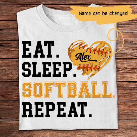 Personalized Ball Shirt -  Eat, Sleep ,Softball ,Repeat
