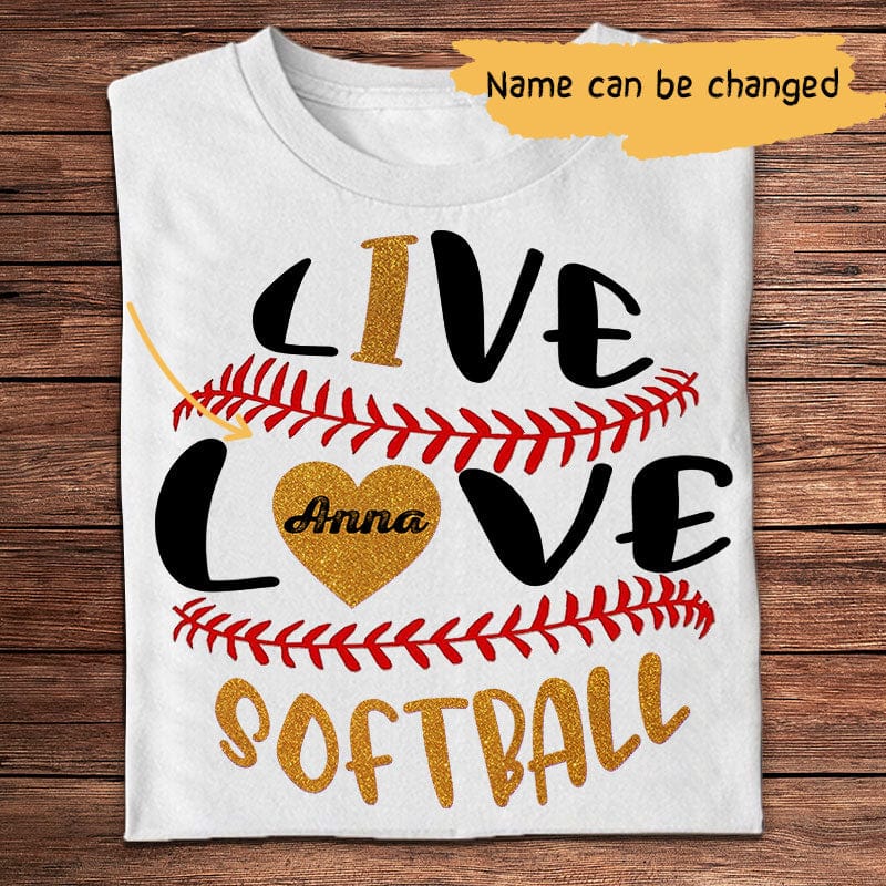 Personalized Ball Shirt -  Live Love Softball
