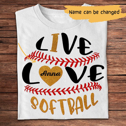 Personalized Ball Shirt -  Live Love Softball