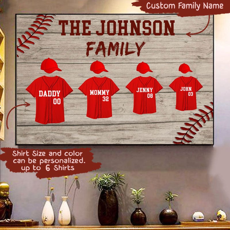 Personalized Ball Canvas, Poster - Family-Centric, Customizable Baseball Decor