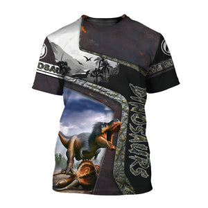 Dinosaur Lover's Shirt - Dramatic T-Rex & Triceratops Showdown