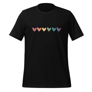 Minimalist LGBTQ+ Pride T-Shirt - Subtle Rainbow Heart Equality Tee