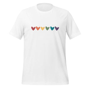 Minimalist LGBTQ+ Pride T-Shirt - Subtle Rainbow Heart Equality Tee