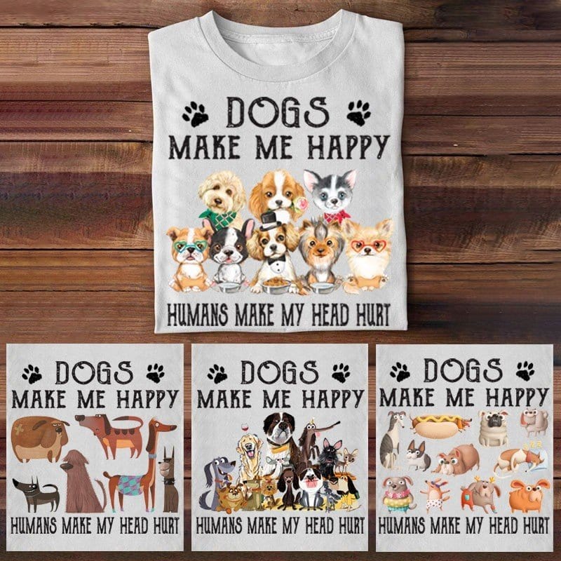 Personalized Dog Lover Shirt - Dogs Make Me Happy