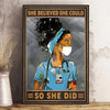 She Believed She Could So She Did Black Nurse Poster, Canvas