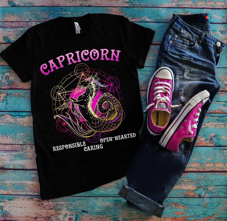 Capricorn Responsible, Caring, Open-Hearted Zodiac Shirt