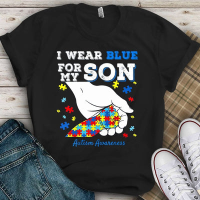 I Wear Blue For My Son Autism Awareness Shirt
