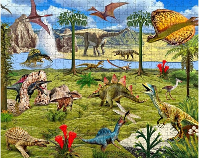 World's Dinosaur Jigsaw Puzzle, Whimsical Jigsaw Puzzle, Autism Toys For Kids, Adults
