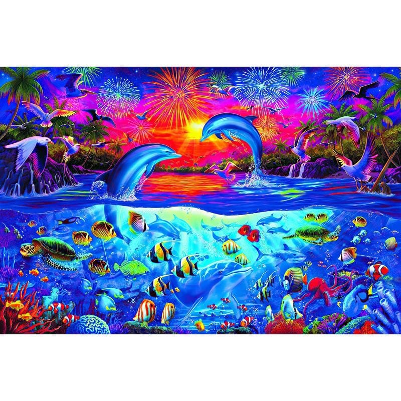 Dolphin's Paradise Ocean Jigsaw Puzzle, Autism Toys For Kids, Adults, Whimsical Jigsaw Puzzle