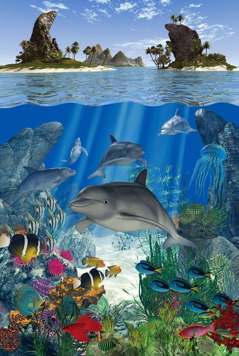 Dolphins Ocean Jigsaw Puzzle, Autism Toys For Kids, Adults, Whimsical Jigsaw Puzzle