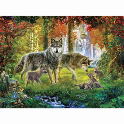 Summer Wolves Jigsaw Puzzle, Whimsical Jigsaw Puzzle, Autism Toys For Kids, Adults