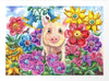 Pig Flower Art Jigsaw Puzzle, Autism Toys For Kids, Adults, Whimsical Jigsaw Puzzle