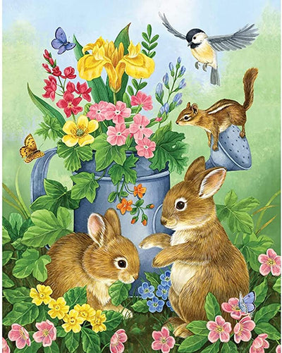 A Touch Of Spring Cute Bunnies Jigsaw Puzzle, Autism Toys For Kids, Adults, Whimsical Jigsaw Puzzle