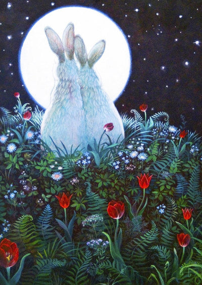 Moonlight Magic Cute Bunny Jigsaw Puzzle, Autism Toys For Kids, Adults, Whimsical Jigsaw Puzzle