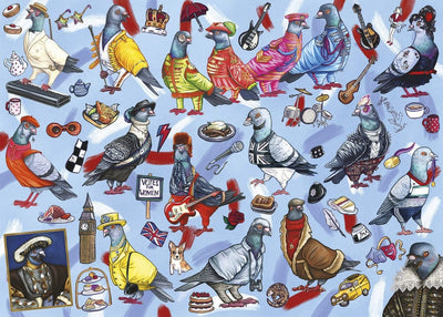 Pigeons Of Britain Funny Pigeon Jigsaw Puzzle, Autism Toys For Kids, Adults