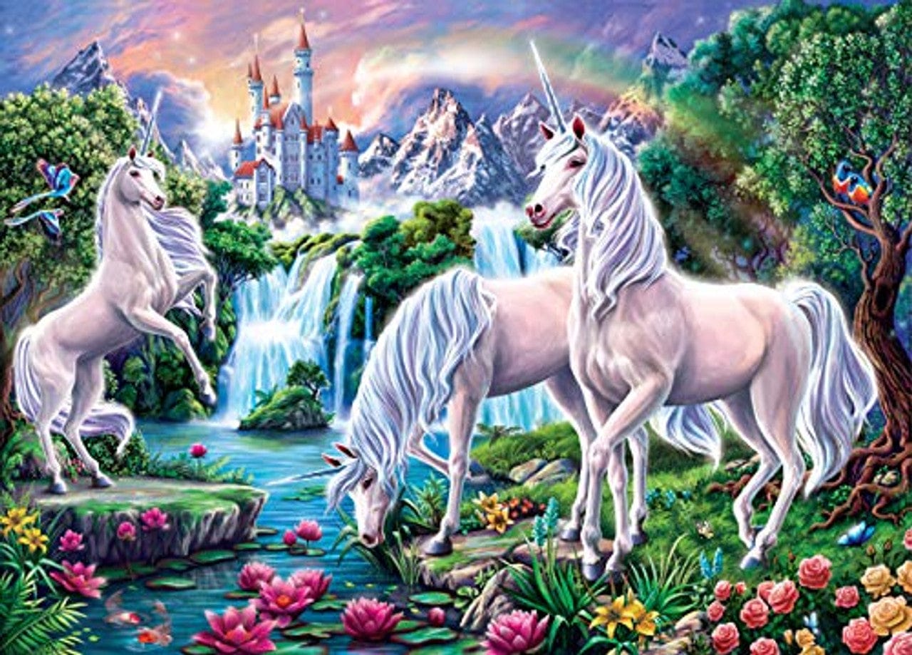 Unicorn Paradise Jigsaw Puzzle, Whimsical Jigsaw Puzzle, Autism Toys For Kids, Adults