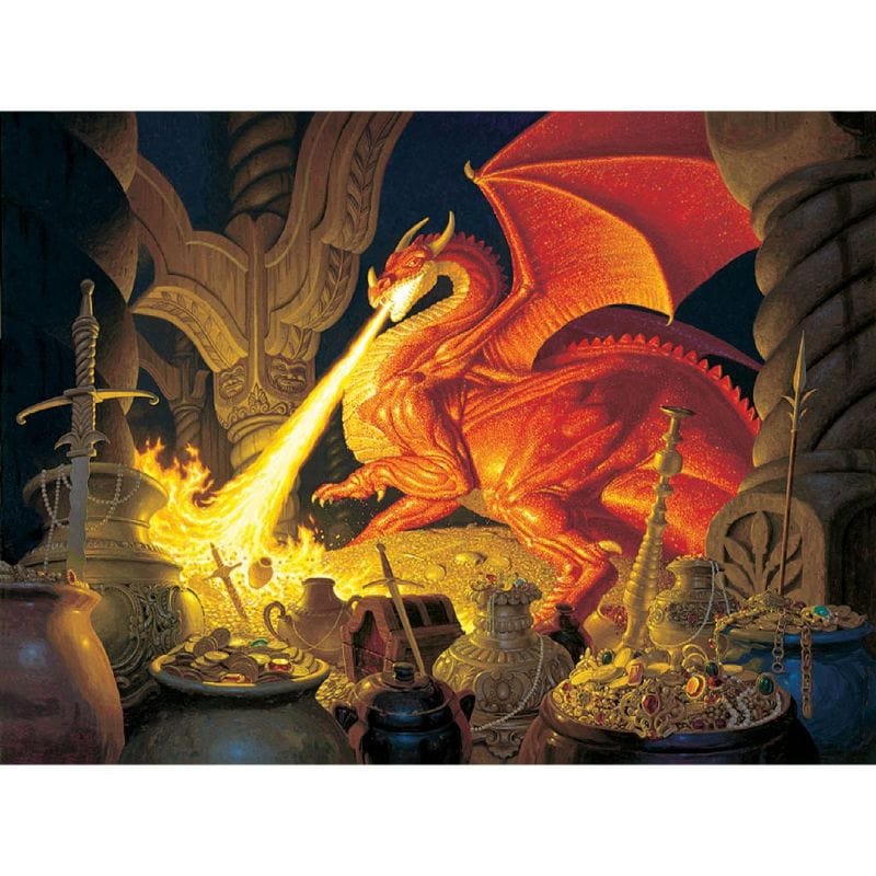 Fire Breathing Dragon Jigsaw Puzzle, Autism Toys For Kids, Adults, Whimsical Jigsaw Puzzle