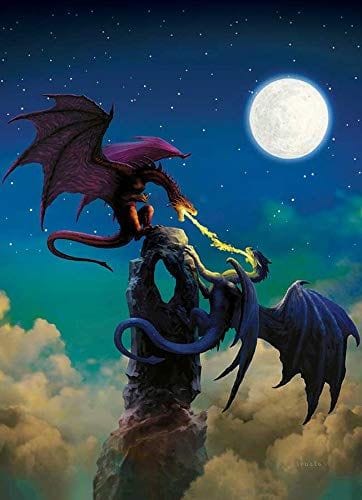 Dragons Fire Swords Jigsaw Puzzle, Autism Toys For Kids, Adults, Whimsical Jigsaw Puzzle