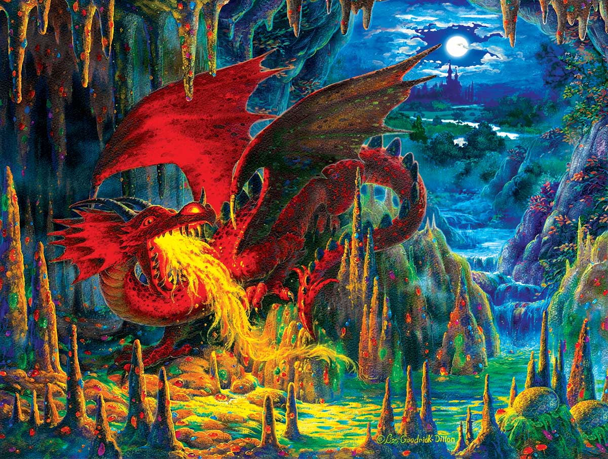 Fire Dragon Of Emerald Jigsaw Puzzle, Autism Toys For Kids, Adults, Whimsical Jigsaw Puzzle