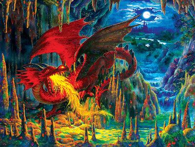 Fire Dragon Of Emerald Jigsaw Puzzle, Autism Toys For Kids, Adults, Whimsical Jigsaw Puzzle