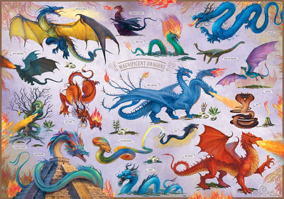 Magnificent Dragons Jigsaw Puzzle, Autism Toys For Kids, Adults
