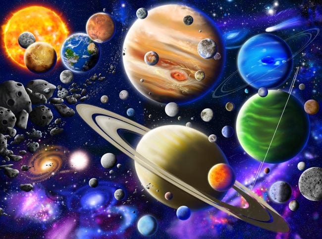 Planets of the Solar System Jigsaw Puzzle, Autism Toys For Kids, Adults, Whimsical Jigsaw Puzzle