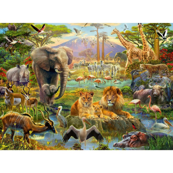 Animals Of The Savannah Jigsaw Puzzle, Autism Toys For Kids, Adults, Whimsical Jigsaw Puzzle