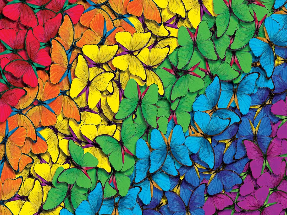 Rainbow Butterfly Jigsaw Puzzle, Autism Toys For Kids, Adults, Whimsical Jigsaw Puzzle