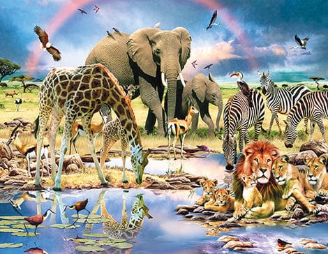 Savanna Jigsaw Puzzle, Autism Toys For Kids, Adults, Whimsical Jigsaw Puzzle