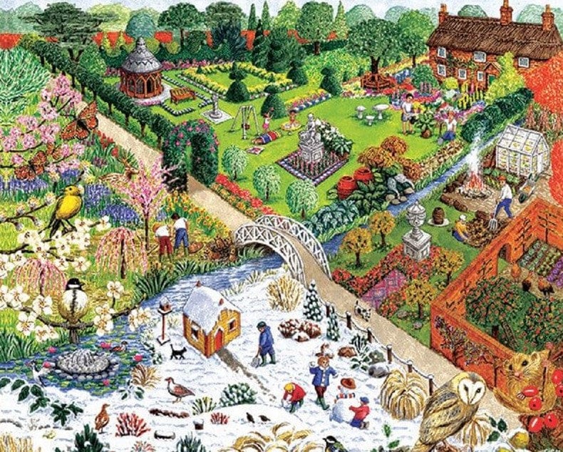 Four Seasons Garden Jigsaw Puzzle, Autism Toys For Kids, Adults, Whimsical Jigsaw Puzzle