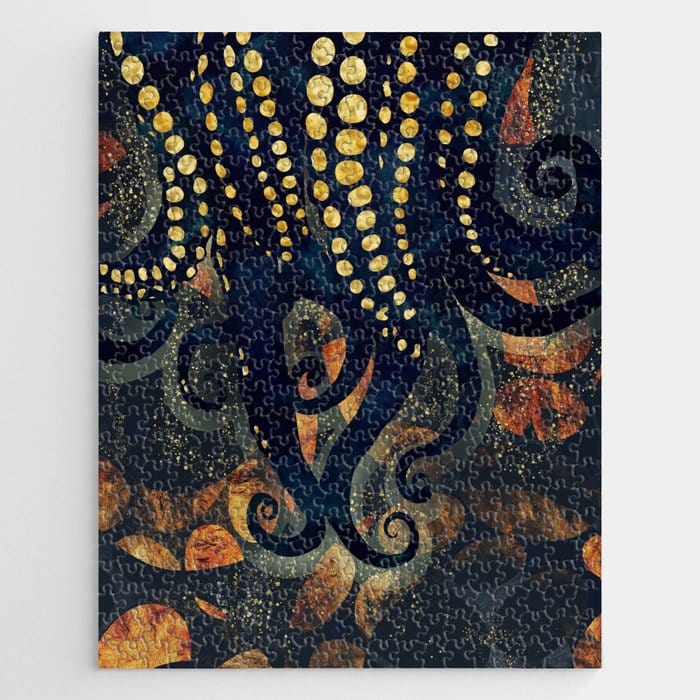 Octopus Metallic Ocean Jigsaw Puzzle, Autism Toys For Kids, Adults, Whimsical Jigsaw Puzzle