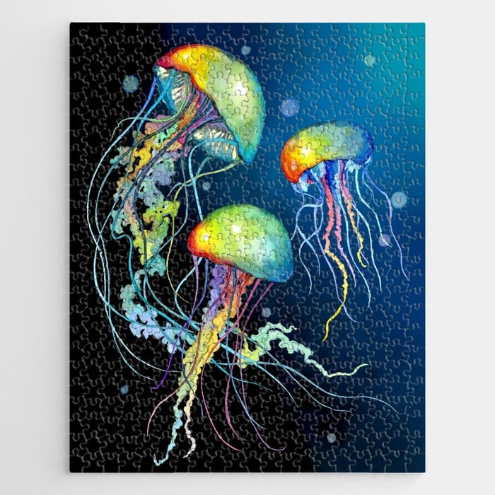 Dancing Of Jellyfish Jigsaw Puzzle, Autism Toys For Kids, Adults, Whimsical Jigsaw Puzzle