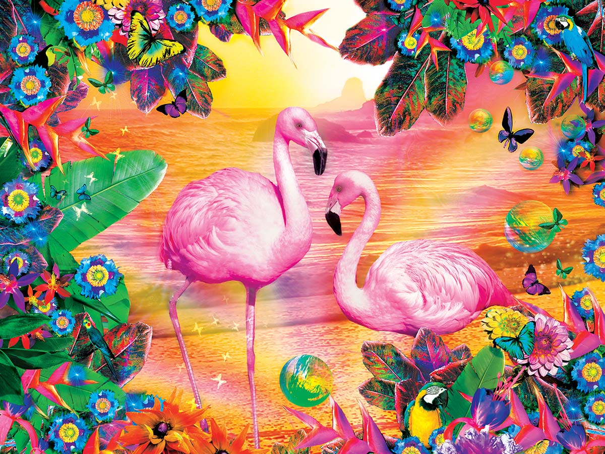 Pretty Flamingos Jigsaw Puzzle, Autism Toys For Kids, Adults, Whimsical Jigsaw Puzzle