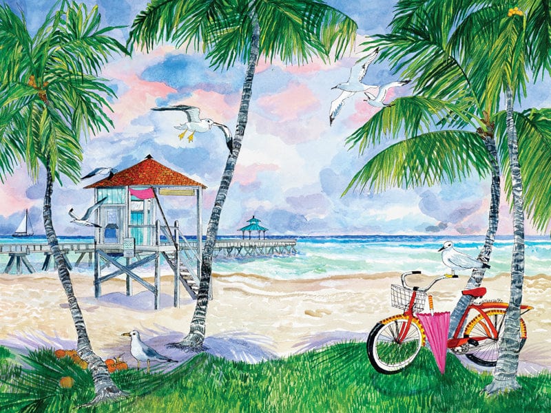 Bike To The Beach Jigsaw Puzzle, Autism Toys For Kids, Adults, Whimsical Jigsaw Puzzle