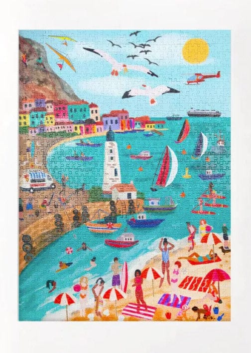 Seaside Harbour Beach Jigsaw Puzzle, Autism Toys For Kids, Adults, Whimsical Jigsaw Puzzle