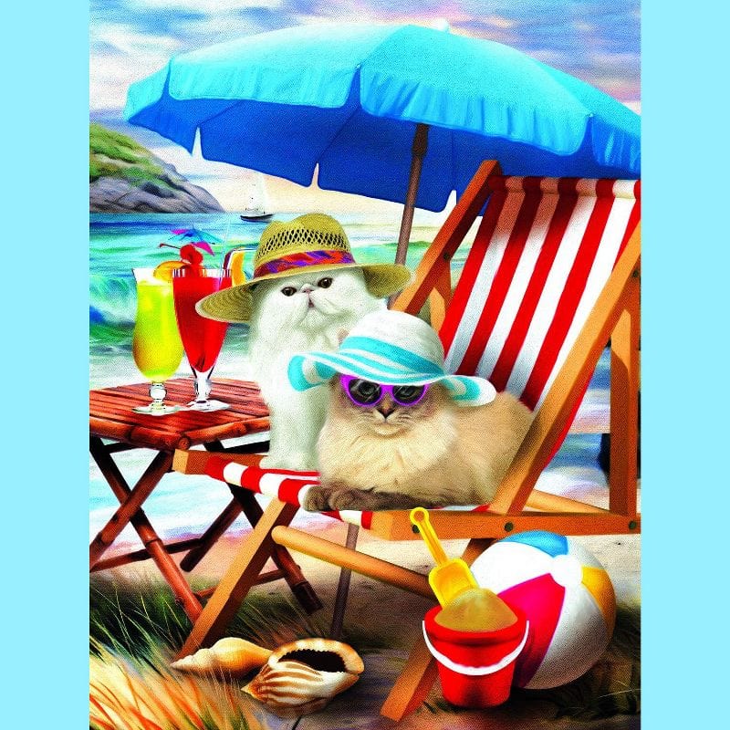 Beach Cats Jigsaw Puzzle, Autism Toys For Kids, Adults, Whimsical Jigsaw Puzzle