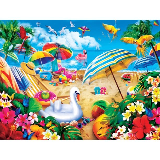 Weekend Escape Beach Jigsaw Puzzle, Autism Toys For Kids, Adults, Whimsical Jigsaw Puzzle