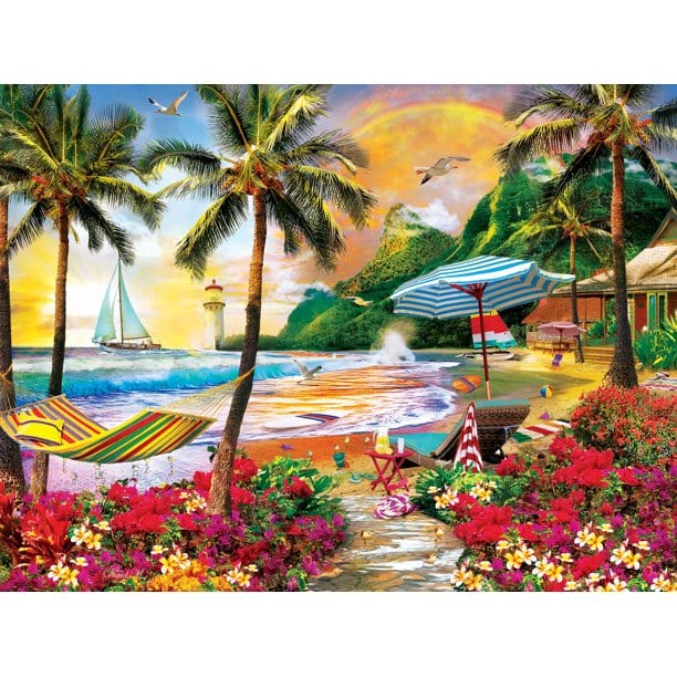 Hawaiian Life Beach Jigsaw Puzzle, Autism Toys For Kids, Adults, Whimsical Jigsaw Puzzle