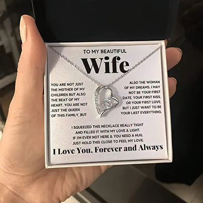 To My Beautiful Wife Necklace - I Love You, Forever And Always