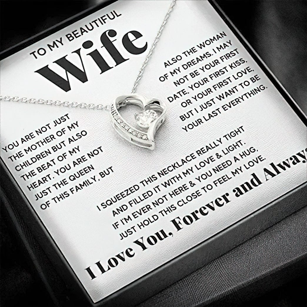 To My Beautiful Wife Necklace - I Love You, Forever And Always