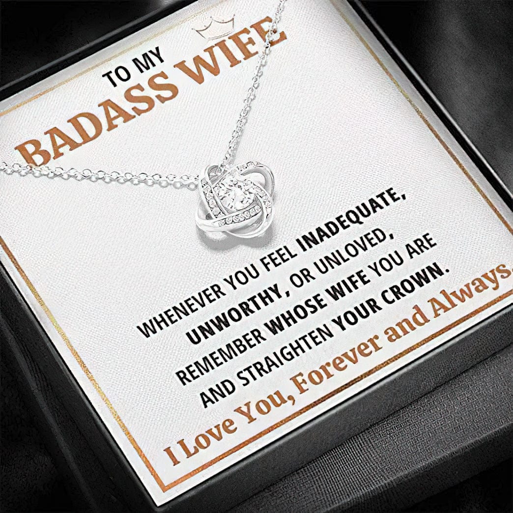 To My Baddass Wife Necklace - I Love You Forever And Always