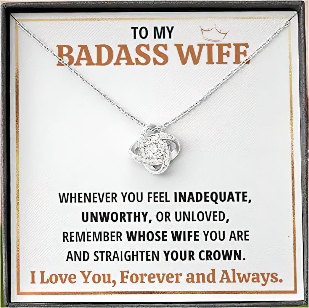 To My Baddass Wife Necklace - I Love You Forever And Always