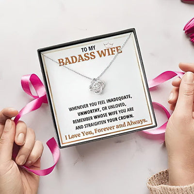 To My Baddass Wife Necklace - I Love You Forever And Always