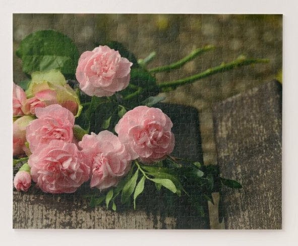 Rustic Pink Peonies Still Life Jigsaw Puzzle, Autism Toys For Kids, Adults