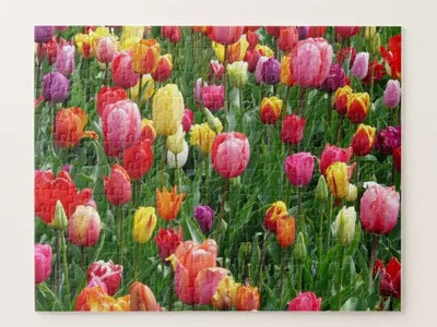 Tulips Flower Jigsaw Puzzle, Whimsical Jigsaw Puzzle, Autism Toys For Kids, Adults